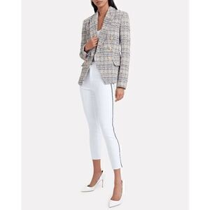 L'agence Womens White Margot High Rise Velvet Stripes Skinny Jeans Size 24